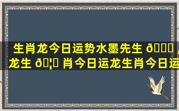 生肖龙今日运势水墨先生 🐋 ,龙生 🦅 肖今日运龙生肖今日运势